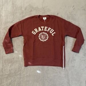 Sundry Anthropologie Grateful Sweatshirt Women's Size Small Brick Cozy